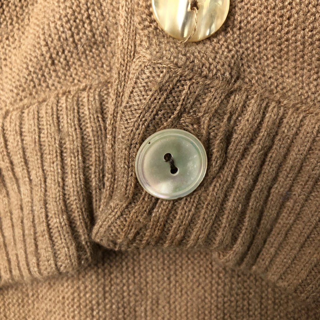 PEBBLE BEACH Alpaca Blend Acrylic Knit Cardigan, Men's Size L, Vintage acrylic Beige type Vintage Second Hand