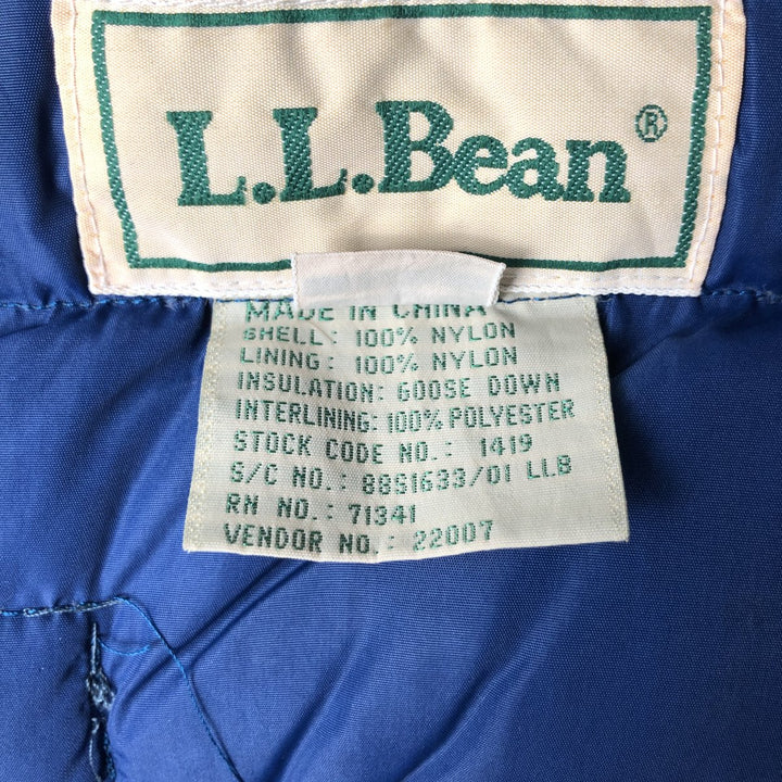 Special Price: 80s-90'S Vintage LL Bean Goose Down Vest, Men's Size L Nylon blue type Vintage Second Hand