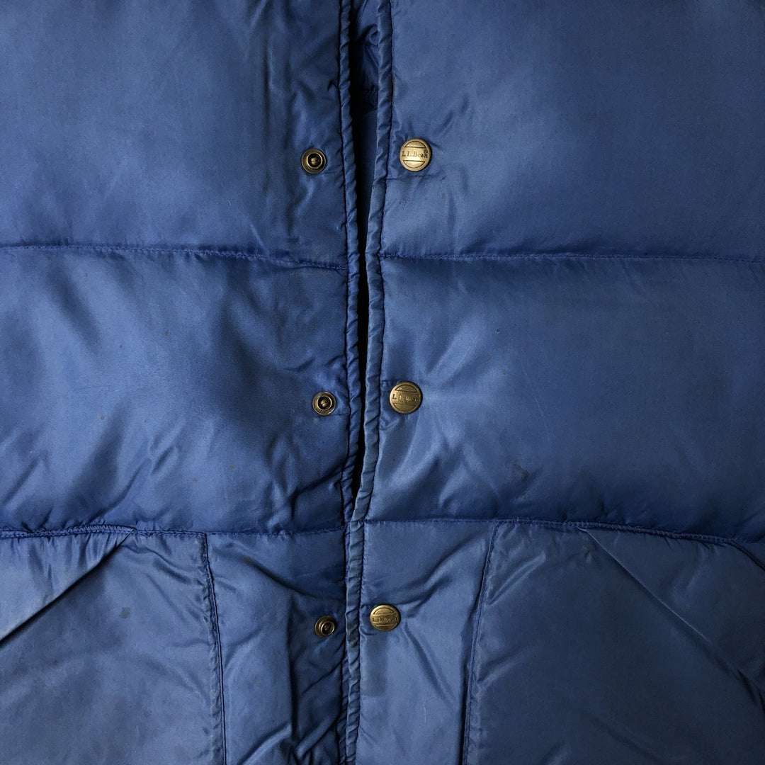 Special Price: 80s-90'S Vintage LL Bean Goose Down Vest, Men's Size L Nylon blue type Vintage Second Hand