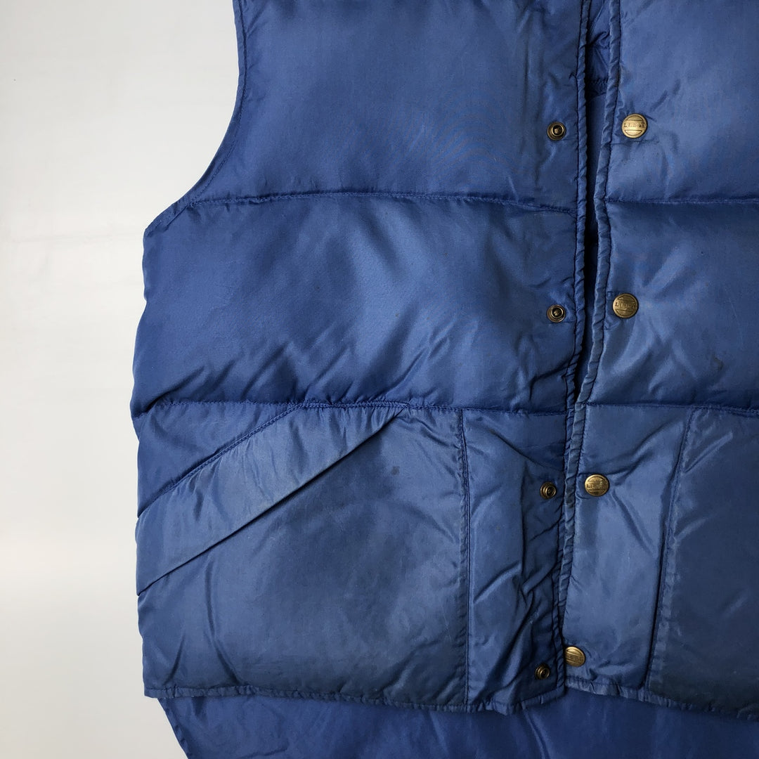 Special Price: 80s-90'S Vintage LL Bean Goose Down Vest, Men's Size L Nylon blue type Vintage Second Hand