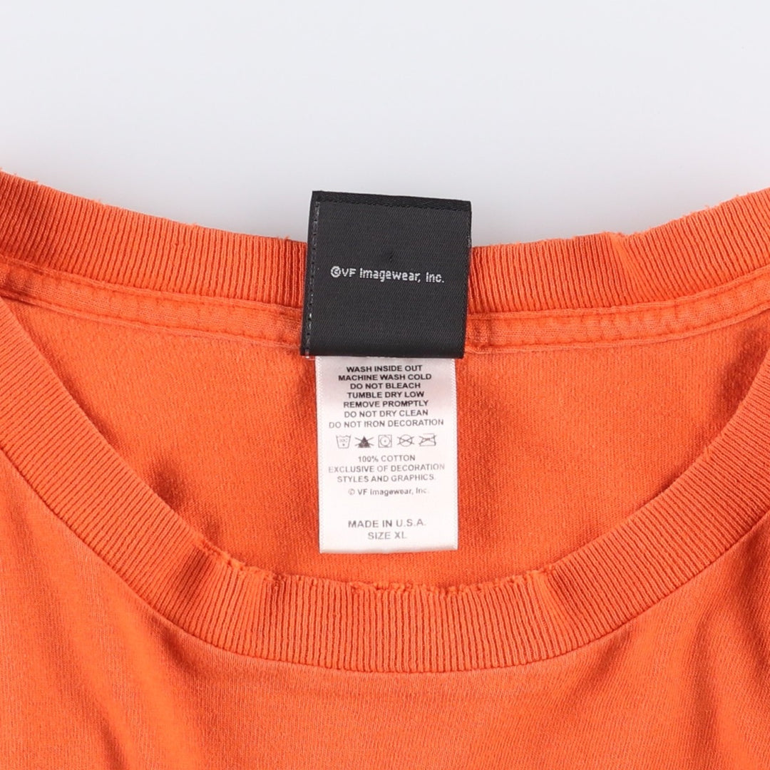 2000'S Harley-Davidson Pin-Up Girl Fire Pattern Long Sleeve T-Shirt, Made in USA, Men's Size XL cotton orange type Vintage Second Hand