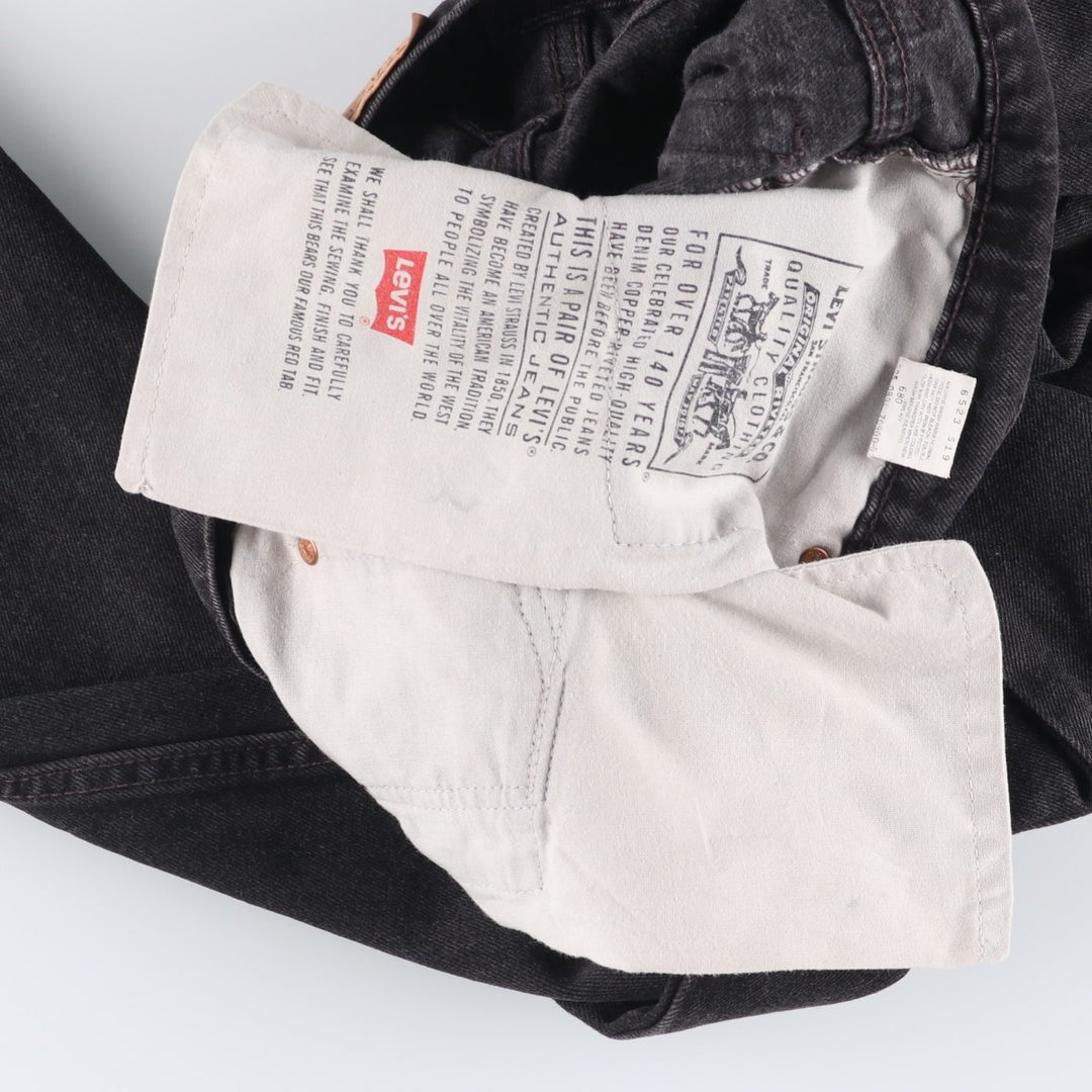 90'S Levi's 00550-0260 Relaxed Fit Tapered Leg Black Denim Pants, Made in USA, Men's Size W30 cotton black type Vintage Second Hand