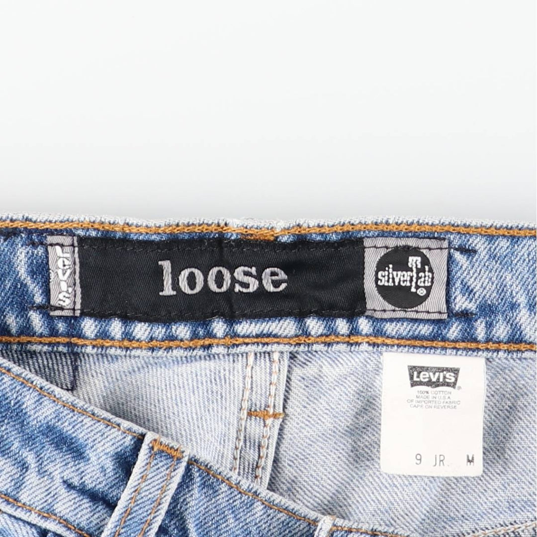 90'S Levi's Silver Tab Loose Tapered Denim Pants, Made in USA, Women's Size L (W30 equivalent), Vintage cotton Blue type light blue Vintage Second Hand