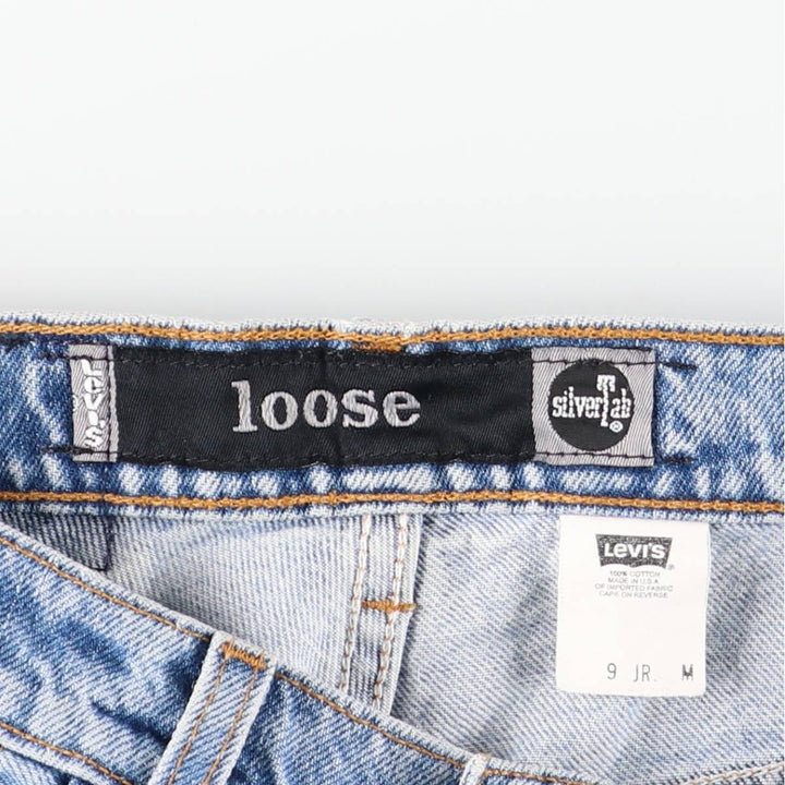 90'S Levi's Silver Tab Loose Tapered Denim Pants, Made in USA, Women's Size L (W30 equivalent), Vintage cotton Blue type light blue Vintage Second Hand