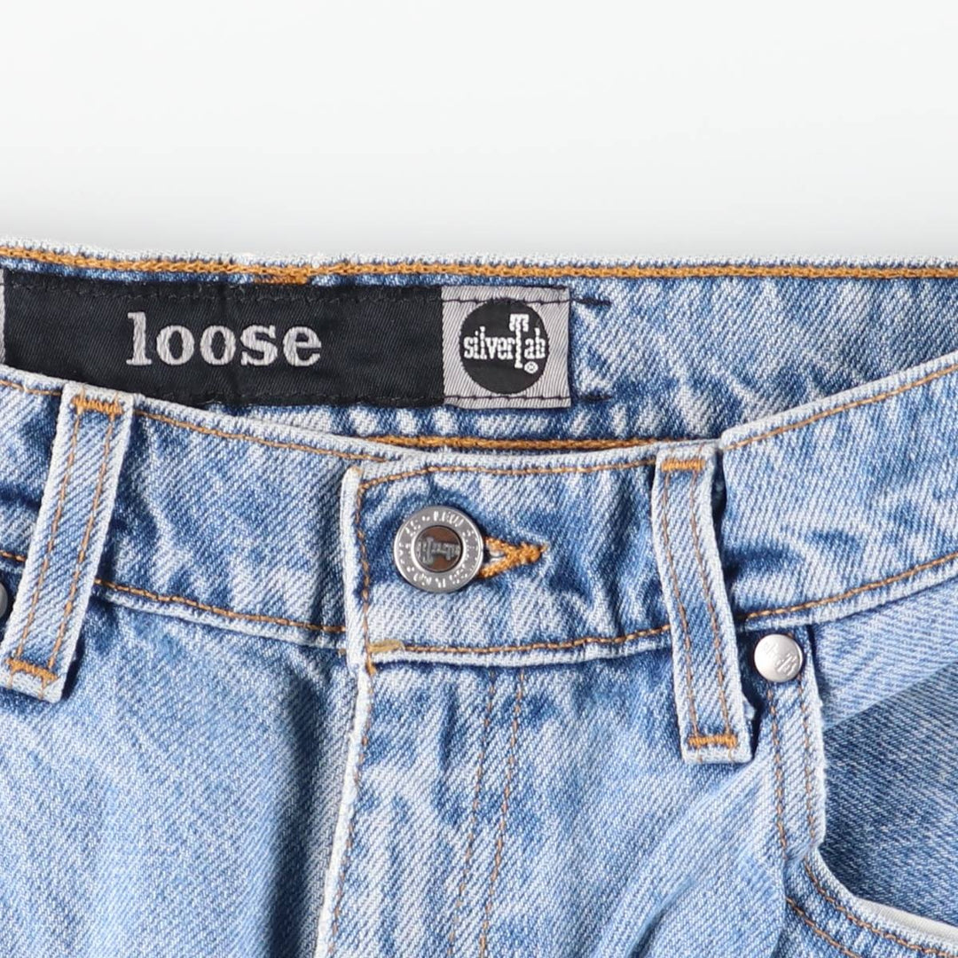 90'S Levi's Silver Tab Loose Tapered Denim Pants, Made in USA, Women's Size L (W30 equivalent), Vintage cotton Blue type light blue Vintage Second Hand