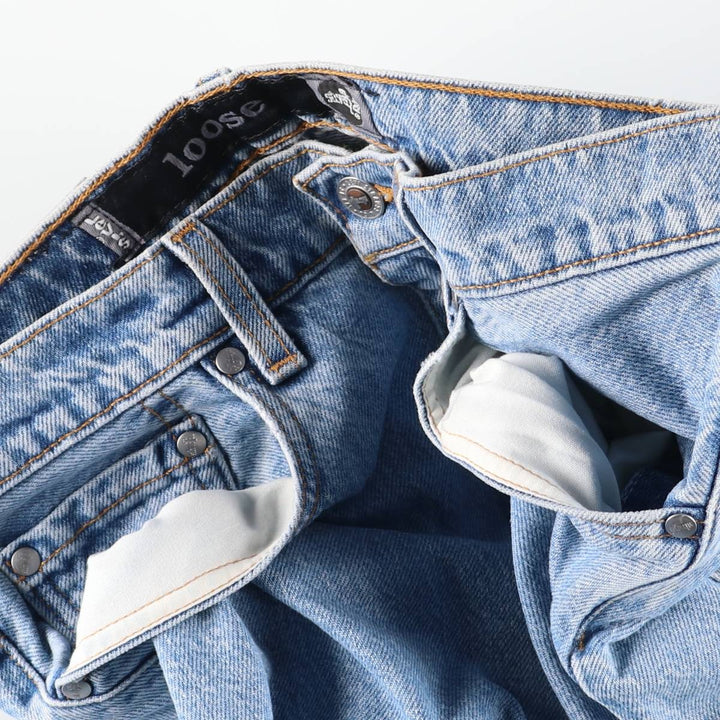 90'S Levi's Silver Tab Loose Tapered Denim Pants, Made in USA, Women's Size L (W30 equivalent), Vintage cotton Blue type light blue Vintage Second Hand