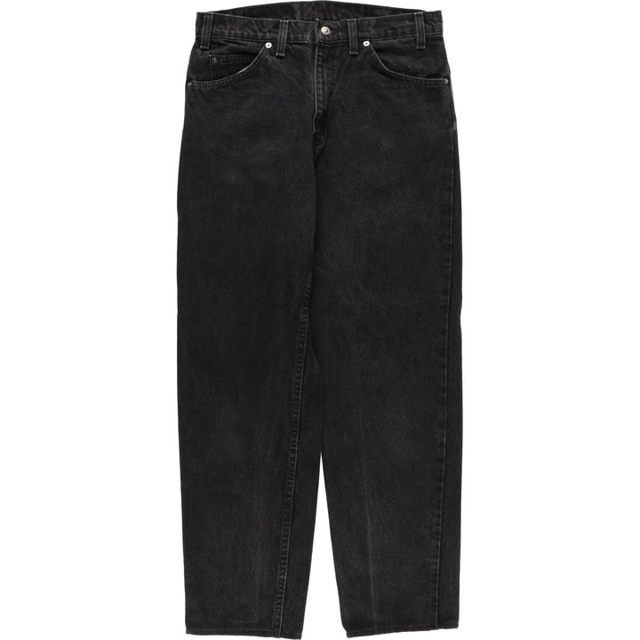 90'S Levi's 550 Relaxed Fit Tapered Leg Tapered Denim Pants, Made in USA, Size W31, Black Denim, Orange Tab cotton black type Vintage Second Hand