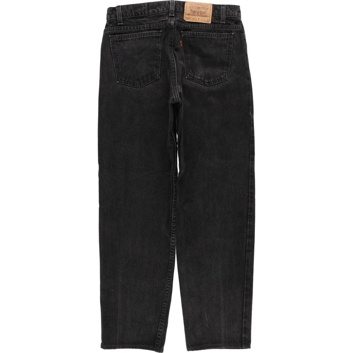 90'S Levi's 550 Relaxed Fit Tapered Leg Tapered Denim Pants, Made in USA, Size W31, Black Denim, Orange Tab cotton black type Vintage Second Hand