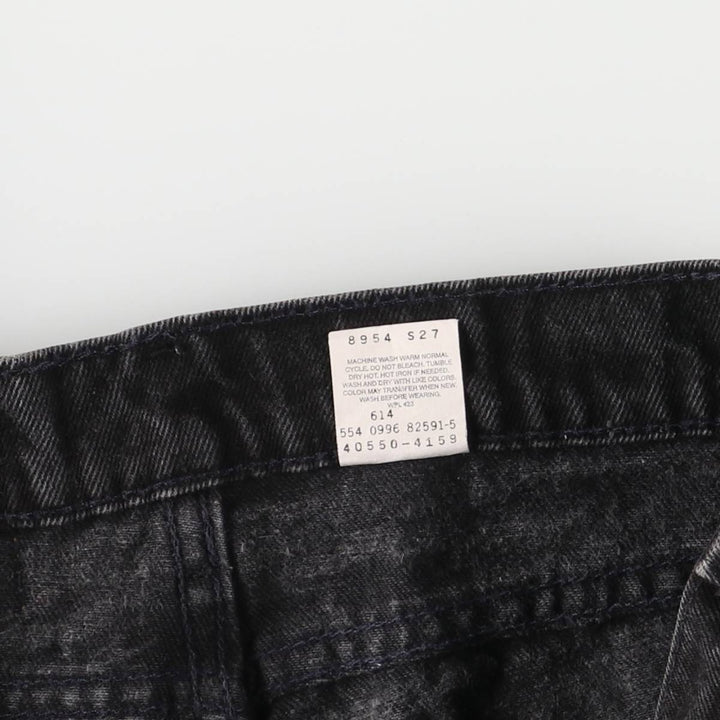 90'S Levi's 550 Relaxed Fit Tapered Leg Tapered Denim Pants, Made in USA, Size W31, Black Denim, Orange Tab cotton black type Vintage Second Hand