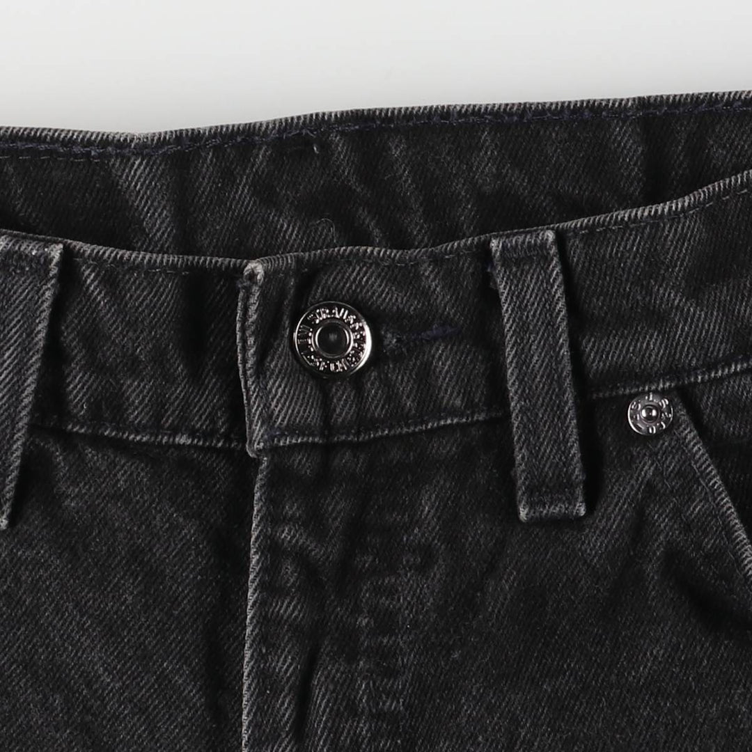 90'S Levi's 550 Relaxed Fit Tapered Leg Tapered Denim Pants, Made in USA, Size W31, Black Denim, Orange Tab cotton black type Vintage Second Hand