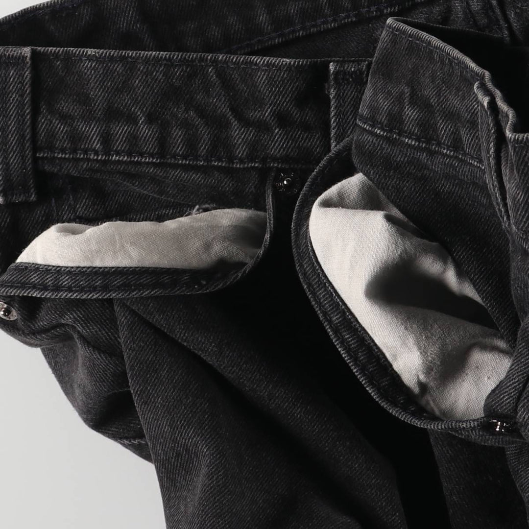 90'S Levi's 550 Relaxed Fit Tapered Leg Tapered Denim Pants, Made in USA, Size W31, Black Denim, Orange Tab cotton black type Vintage Second Hand
