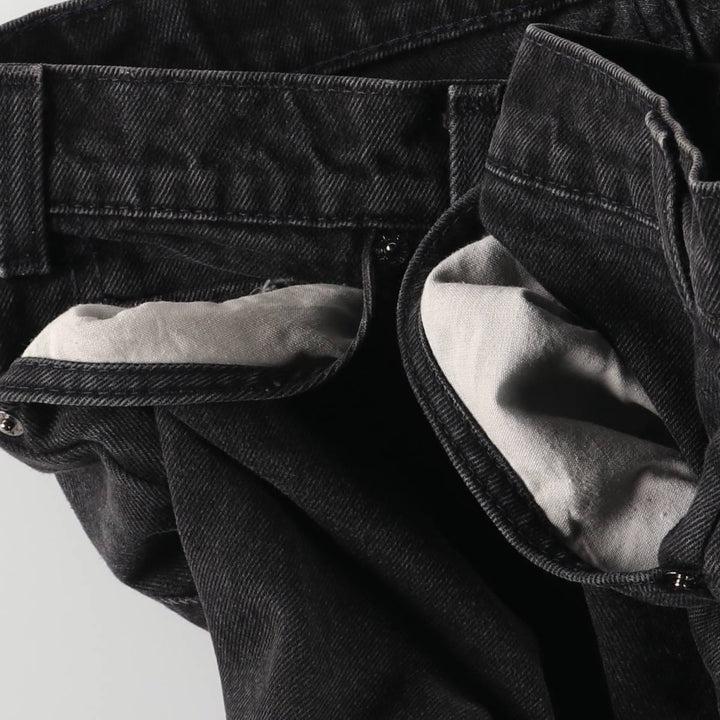 90'S Levi's 550 Relaxed Fit Tapered Leg Tapered Denim Pants, Made in USA, Size W31, Black Denim, Orange Tab cotton black type Vintage Second Hand