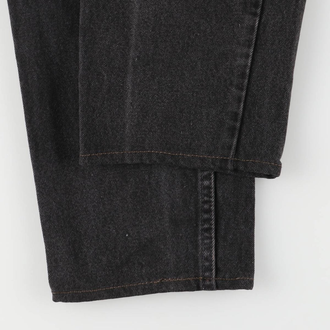 90'S Levi's 550 Relaxed Fit Tapered Leg Tapered Denim Pants, Made in USA, Size W31, Black Denim, Orange Tab cotton black type Vintage Second Hand
