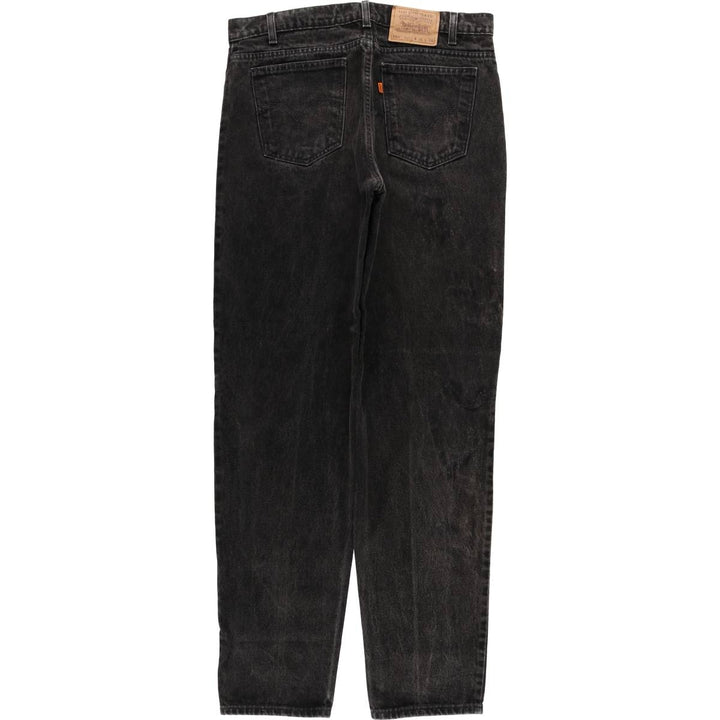 90'S Levi's Relaxed Fit Black Denim Tapered Denim Pants with Orange Tabs, Made in USA, Men's Size 34 cotton black type Vintage Second Hand