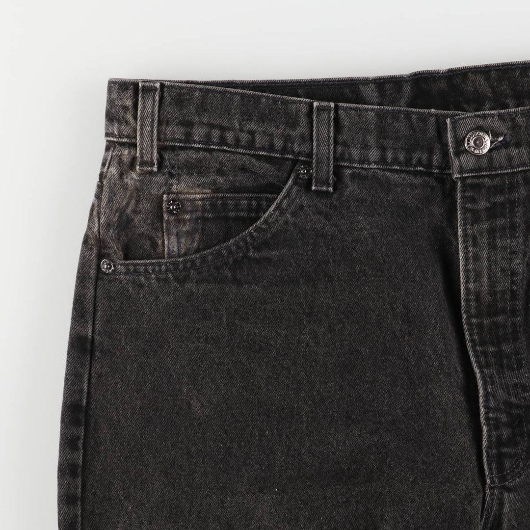 90'S Levi's Relaxed Fit Black Denim Tapered Denim Pants with Orange Tabs, Made in USA, Men's Size 34 cotton black type Vintage Second Hand