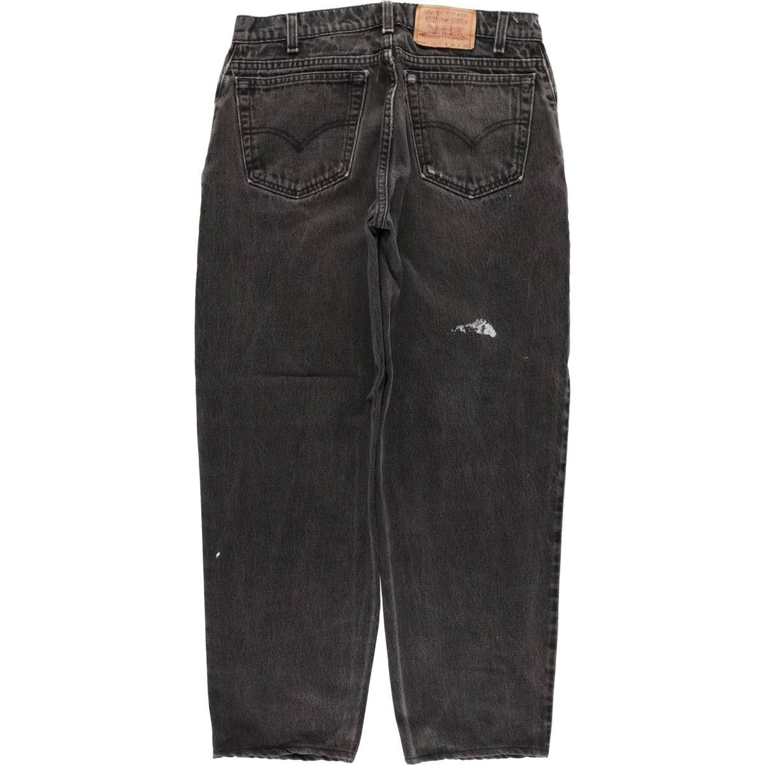 Vintage 90'S Levi's 0560-0260 Loose Fit Tapered Leg Black Denim Pants, Made in USA, Size 34, Size 30, Size L cotton black type Vintage Second Hand
