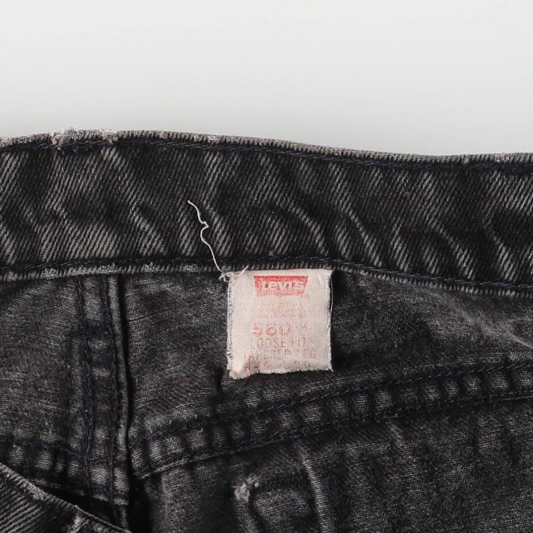 Vintage 90'S Levi's 0560-0260 Loose Fit Tapered Leg Black Denim Pants, Made in USA, Size 34, Size 30, Size L cotton black type Vintage Second Hand