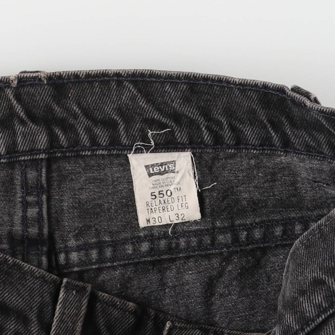 90'S Levi's 40550-4159 Orange Tab Black Denim Tapered Denim Pants, Made in USA, Men's Size W29 cotton black type Vintage Second Hand