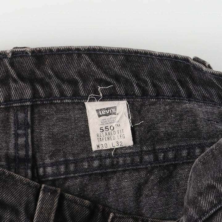 90'S Levi's 40550-4159 Orange Tab Black Denim Tapered Denim Pants, Made in USA, Men's Size W29 cotton black type Vintage Second Hand