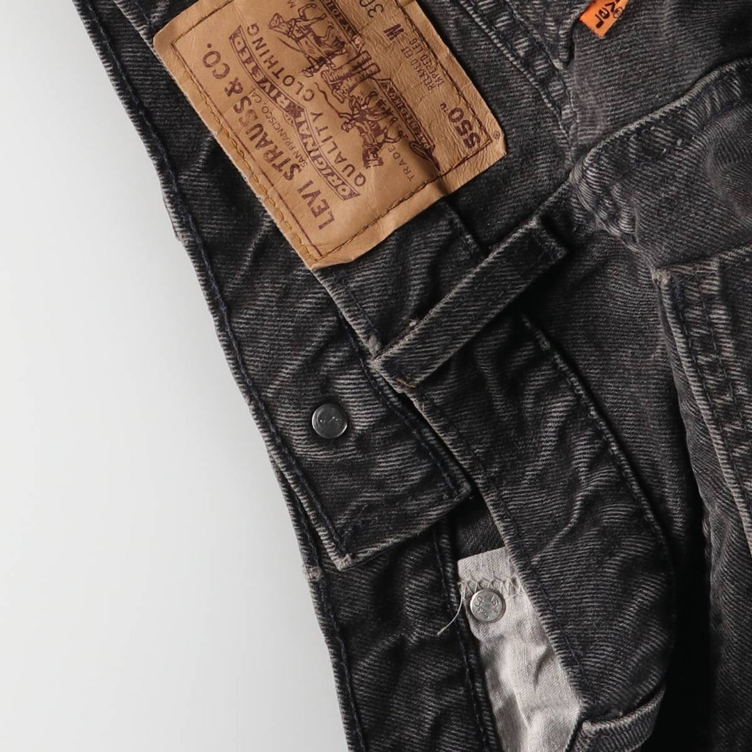 90'S Levi's 40550-4159 Orange Tab Black Denim Tapered Denim Pants, Made in USA, Men's Size W29 cotton black type Vintage Second Hand