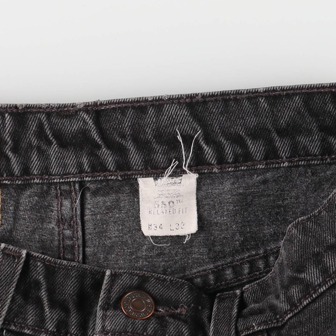 90'S Levi's 00550-0260 Relaxed Fit Black Denim Tapered Denim Pants, Made in the USA, Men's Size 32 (Vintage) cotton black type Vintage Second Hand