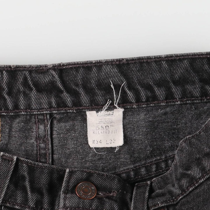 90'S Levi's 00550-0260 Relaxed Fit Black Denim Tapered Denim Pants, Made in the USA, Men's Size 32 (Vintage) cotton black type Vintage Second Hand
