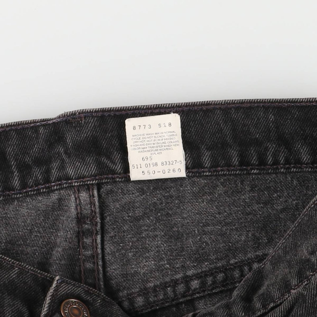 90'S Levi's 550-0260 Relaxed Fit Tapered Black Denim Pants, Made in the USA, Men's Size 34 (Vintage) cotton black type Vintage Second Hand