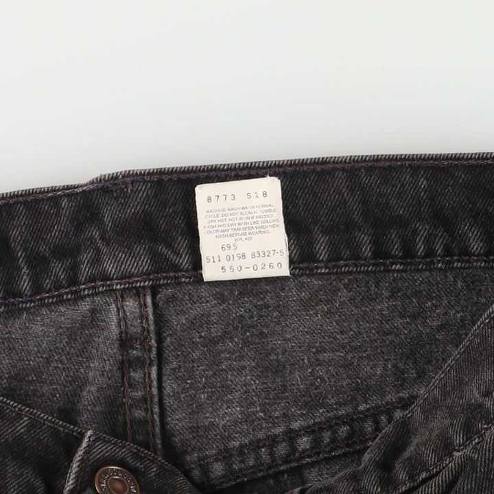 90'S Levi's 550-0260 Relaxed Fit Tapered Black Denim Pants, Made in the USA, Men's Size 34 (Vintage) cotton black type Vintage Second Hand