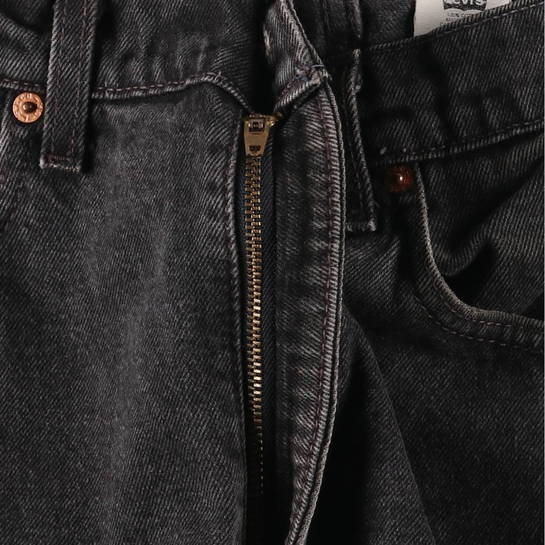90'S Levi's 550-0260 Relaxed Fit Tapered Black Denim Pants, Made in the USA, Men's Size 34 (Vintage) cotton black type Vintage Second Hand