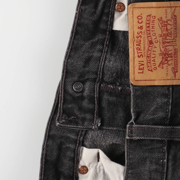 90'S Levi's 550-0260 Relaxed Fit Tapered Black Denim Pants, Made in the USA, Men's Size 34 (Vintage) cotton black type Vintage Second Hand