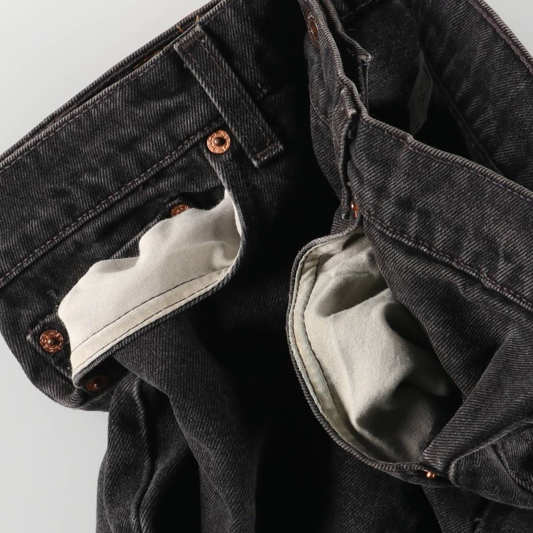 90'S Levi's 550-0260 Relaxed Fit Tapered Black Denim Pants, Made in the USA, Men's Size 34 (Vintage) cotton black type Vintage Second Hand