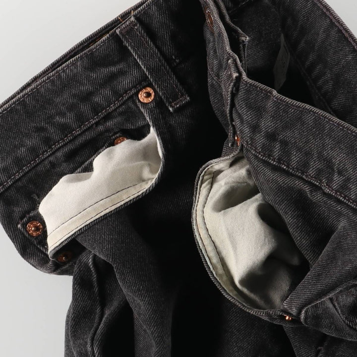 90'S Levi's 550-0260 Relaxed Fit Tapered Black Denim Pants, Made in the USA, Men's Size 34 (Vintage) cotton black type Vintage Second Hand
