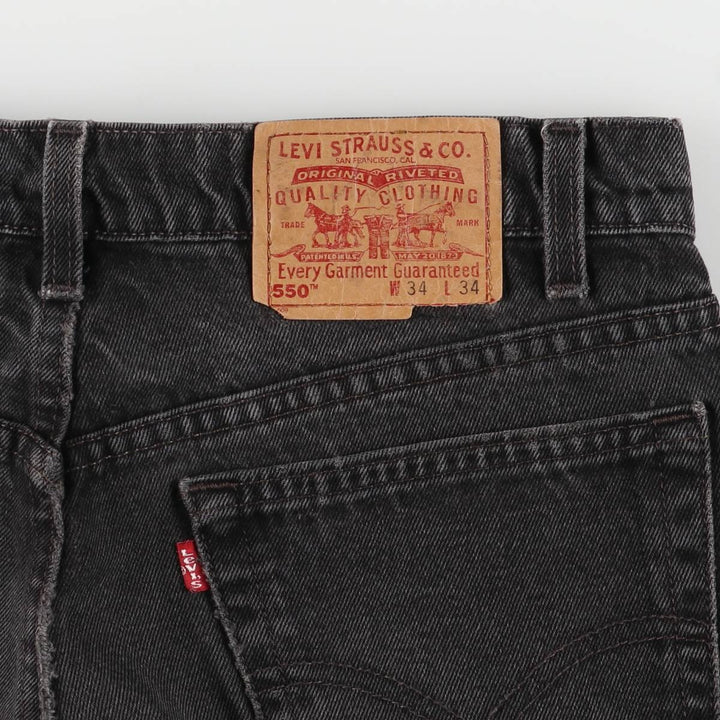 90'S Levi's 00550-0260 Relaxed Fit Black Denim Tapered Denim Pants, Made in the USA, Men's Size 32 (Vintage) cotton black type Vintage Second Hand
