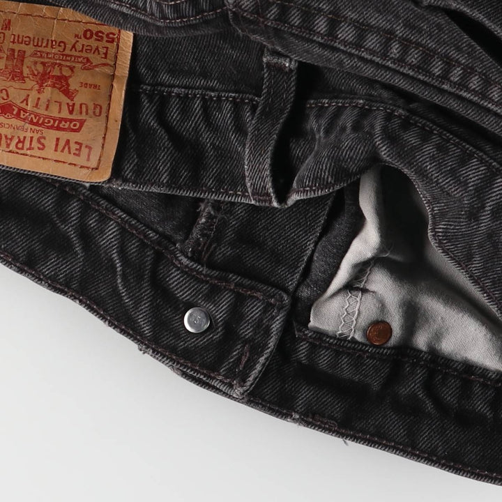90'S Levi's 00550-0260 Relaxed Fit Black Denim Tapered Denim Pants, Made in the USA, Men's Size 32 (Vintage) cotton black type Vintage Second Hand