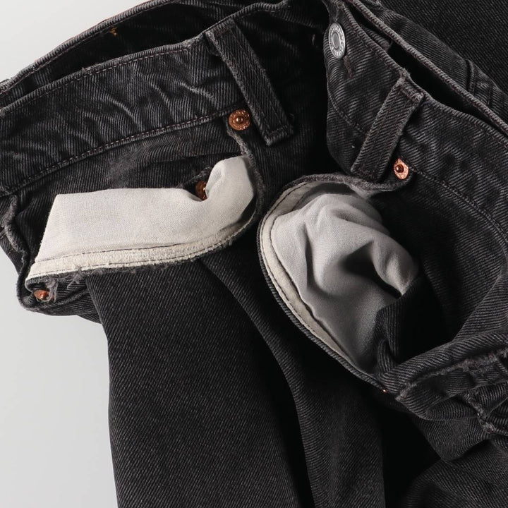 90'S Levi's 00550-0260 Relaxed Fit Black Denim Tapered Denim Pants, Made in the USA, Men's Size 32 (Vintage) cotton black type Vintage Second Hand