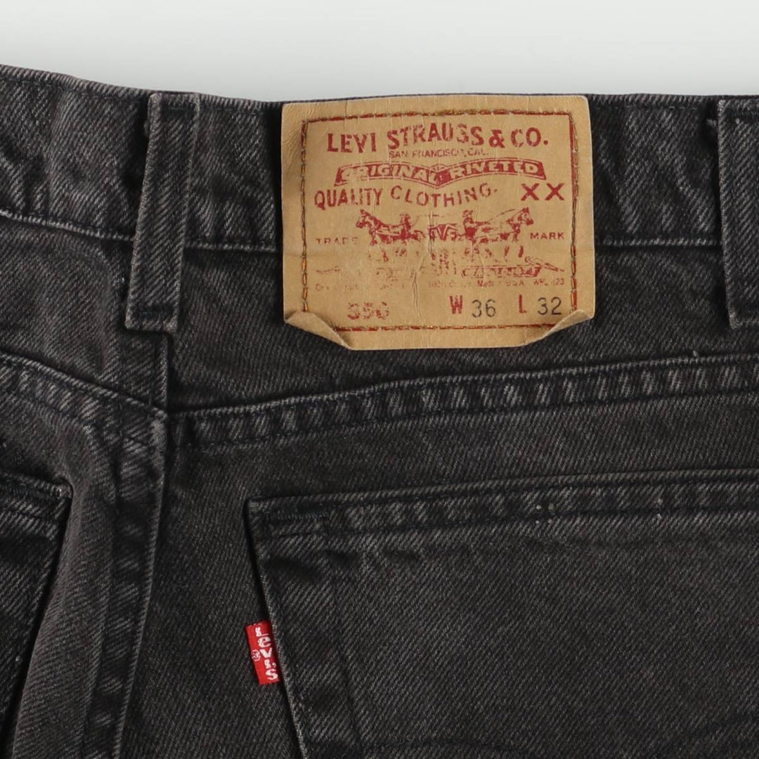 90'S Levi's 550-0260 Black Denim Tapered Denim Pants, Made in the USA, Men's Size 34, Vintage cotton black type Vintage Second Hand