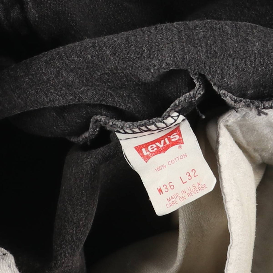 90'S Levi's 550-0260 Black Denim Tapered Denim Pants, Made in the USA, Men's Size 34, Vintage cotton black type Vintage Second Hand