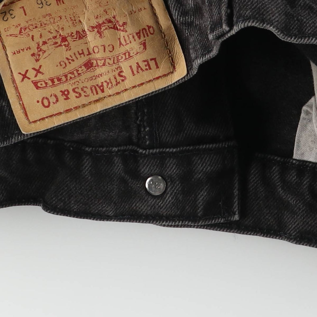 90'S Levi's 550-0260 Black Denim Tapered Denim Pants, Made in the USA, Men's Size 34, Vintage cotton black type Vintage Second Hand