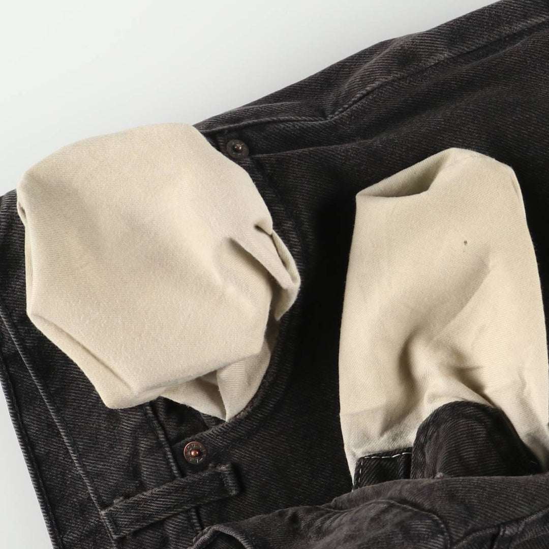 90'S Levi's 550-0260 Black Denim Tapered Denim Pants, Made in the USA, Men's Size 34, Vintage cotton black type Vintage Second Hand