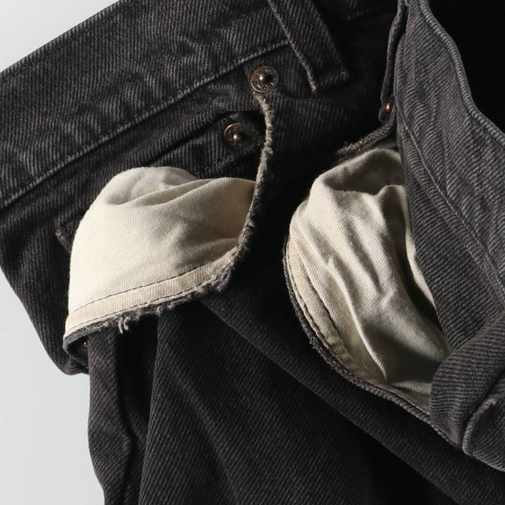 90'S Levi's 550-0260 Black Denim Tapered Denim Pants, Made in the USA, Men's Size 34, Vintage cotton black type Vintage Second Hand