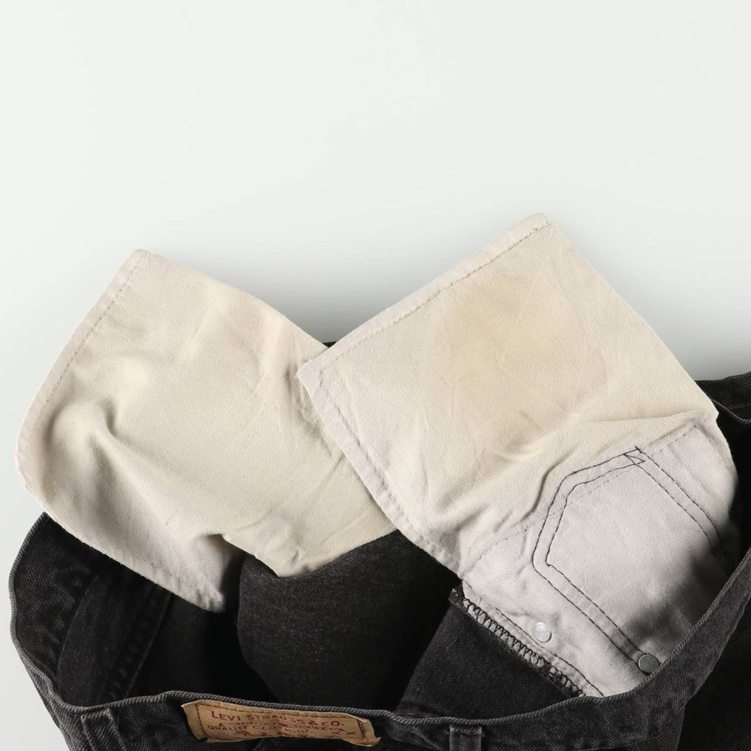 90'S Levi's 550-0260 Black Denim Tapered Denim Pants, Made in the USA, Men's Size 34, Vintage cotton black type Vintage Second Hand