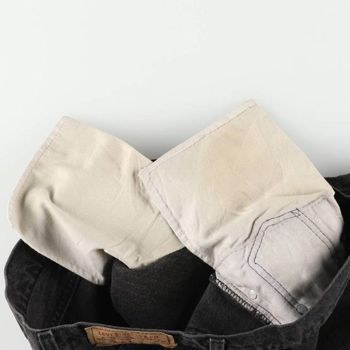 90'S Levi's 550-0260 Black Denim Tapered Denim Pants, Made in the USA, Men's Size 34, Vintage cotton black type Vintage Second Hand
