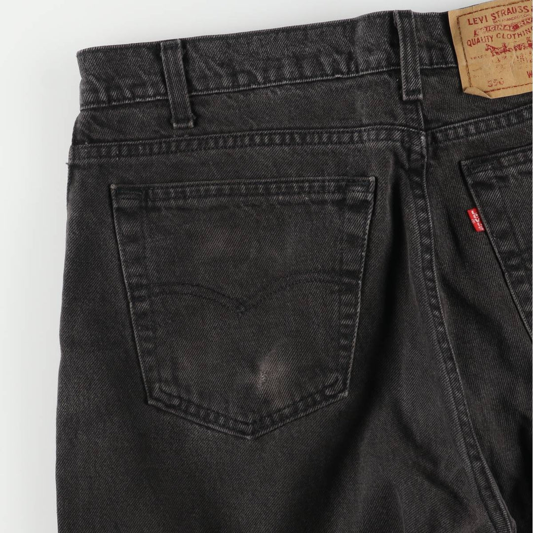 90'S Levi's 550-0260 Black Denim Tapered Denim Pants, Made in the USA, Men's Size 34, Vintage cotton black type Vintage Second Hand