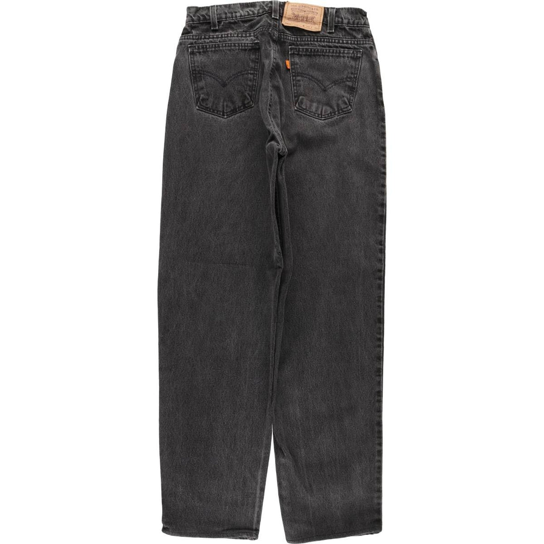 90'S Levi's 42560-4159 Orange Tab Black Denim Tapered Denim Pants, Made in USA, Men's Size W30 cotton black type Vintage Second Hand