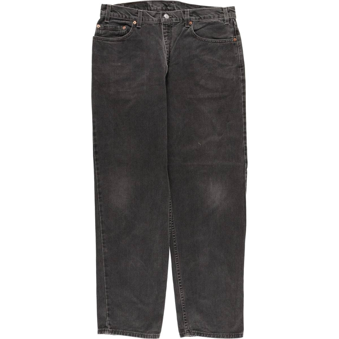 2000'S Levi's 550 Relaxed Fit Tapered Black Denim Pants, Made in the USA, Men's Size 35 cotton black type Vintage Second Hand