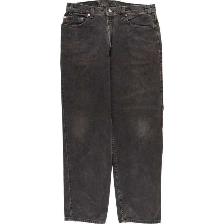 2000'S Levi's 550 Relaxed Fit Tapered Black Denim Pants, Made in the USA, Men's Size 35 cotton black type Vintage Second Hand