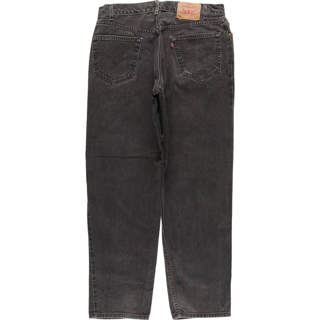 2000'S Levi's 550 Relaxed Fit Tapered Black Denim Pants, Made in the USA, Men's Size 35 cotton black type Vintage Second Hand