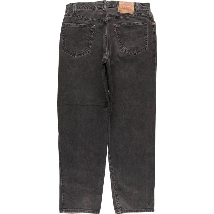 2000'S Levi's 550 Relaxed Fit Tapered Black Denim Pants, Made in the USA, Men's Size 35 cotton black type Vintage Second Hand