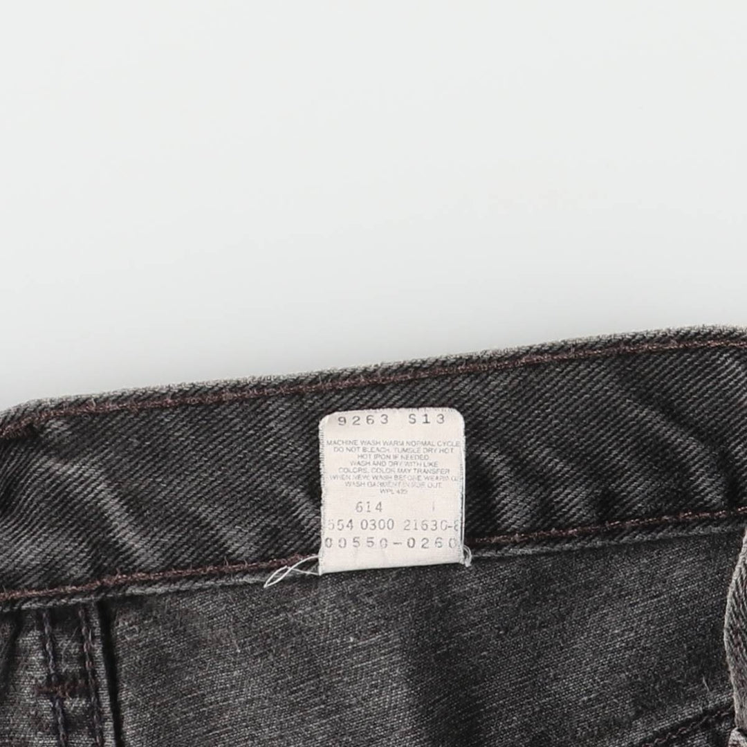 2000'S Levi's 550 Relaxed Fit Tapered Black Denim Pants, Made in the USA, Men's Size 35 cotton black type Vintage Second Hand