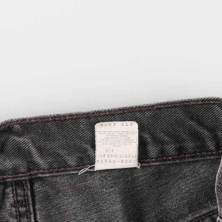 2000'S Levi's 550 Relaxed Fit Tapered Black Denim Pants, Made in the USA, Men's Size 35 cotton black type Vintage Second Hand